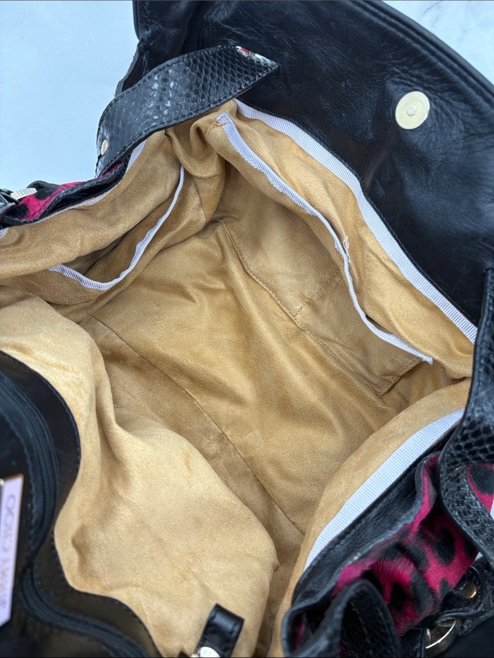 Jimmy Choo Pony Hair Fuchsia and Black Leopard-Print Tote - Picture 12 of 15